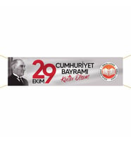 29 Ekim Cumhuriyet Bayramı Pankartı - 006 (Kırmızı)
