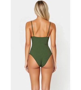 Kadın Mayo Balconette Kolsuz Dokulu Kapsız Aksesuarlı Örme Kumaş Yazlık Plaj Giyim Slip Kesim