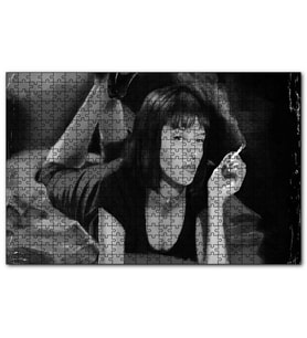 Cakapuzzle Pulp Fiction Ucuz Roman 1994 Siyah Baeyaz Görseli  Puzzle Yapboz MDF (Ahşap) (120 Parça)
