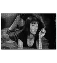 Cakapuzzle Pulp Fiction Ucuz Roman 1994 Siyah Baeyaz Görseli  Puzzle Yapboz MDF (Ahşap) (120 Parça)