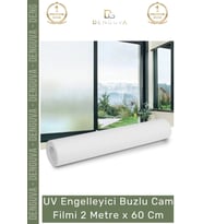 #CamFilmi UV Engelleyici Buzlu Güneş Koruyucu Kaliteli Profesyonel Cam Filmi 2 Metre x 60 Cm