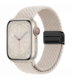 Apple Watch 10/11 42mm-38/40/41mm Kordon Magnet Örgü Strap 2/3/4/5/6/se/7/8/9 (Siy.Byz.Kareli Dsn.)