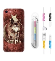 Apple iPhone 5 6 7 8 Plus Se XR Kılıf Kablo Koruma Spiral Silikon Göktürk 3 1412