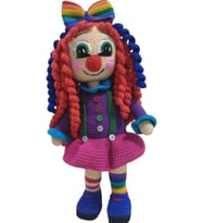 Sevimli Kız Palyaço Amigurumi Organik Oyuncak