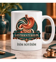 Gastroenterolog Kupa Bardak Mide ve Bağırsak Desenli