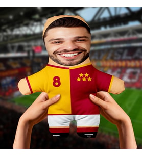 Motto Gift Kişiye Özel Fotoğraflı Sarı Kırmızı Şampiyon Taraftar 5 Yıldızlı Peluş Oyuncak  531018