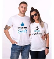 Tshirthane My Sail My Anchor Sevgili Kombinleri Tshirt Kombini (Tek Ürün Fiyatıdır.)