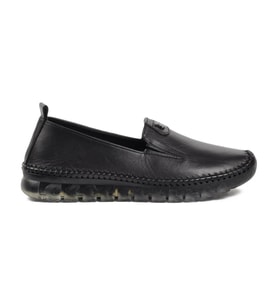 Voyager 9059 Kadın Siyah Nata (36-41) Deri Casual Ayakkabı