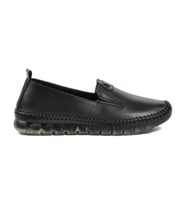 Voyager 9059 Kadın Siyah Nata (36-41) Deri Casual Ayakkabı