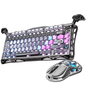 GravaStar Mercury K1 Pro Mekanik Gaming Klavye ve M1 Pro Kablosuz Optik Mouse Seti, Cyberpunk