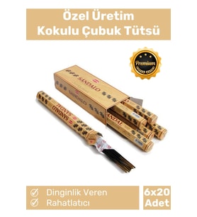 Özel Üretim Dinginlik Veren Meditasyon Çakra Enerji Rahatlatıcı Kokulu Çubuk Tütsü 6 x 20 Adet