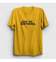 Presmono Unisex Sarı Just Do Nothing T-Shirt 404713tt (Sarı)