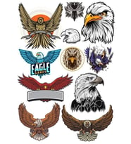 Kartal Sticker Set-2 11 Parça Telefon, Tablet, Defter, Laptop Sticker