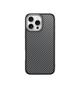 Apple iPhone 16 Pro Max Uyumlu Kılıf M-safe Şarj Özellikli Karbon Fiber Görünümlü Zore Antina Kapak (Gri)