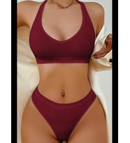 Fantezia Night Kadın Somon Seamless Tanga Sütyen Takım