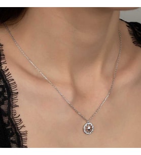 Swarovski Taşlı Gümüş Çember Bayan Kolye