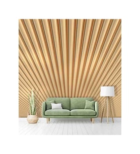 Dreamwall 3D Yelpaze Desenli Isı Ve Ses Yalıtımlı Sağlıklı Tekstil Duvar Kağıdı (Gold)