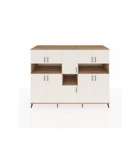 Kronos Dolap 14 Raflı 10 Kapaklı 220x59x163 Çam-Aytaşı/Çam