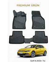 Volkswagen Golf 8 Tsi 2019+ ile Uyumlu 3D Oto Paspas Premium