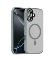 Apple iPhone 17 Uyumlu Kılıf Mat Arka Yüzey Wireless Şarj Özellikli Zore Flet M-safe Kapak (Gri)