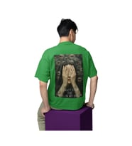 Beynimin içindekileri durduramıyorum baskılı Oversize T-shirt (Çimen Yeşili)