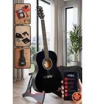 Midex RG-550BK Pack Kaliteli Siyah 40 İnç Akustik Gitar Seti 4/4 Yetişkin