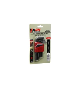 9PCS SİYAH KISA - DÜZ 120MM ALYAN ALLEN ANAHTAR TAKIMI BRKT-702279 (5343)