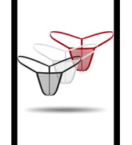Fantezia Night 3'lü Renkli Transparan Tül String Tanga TM0369