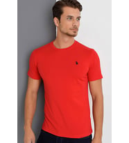 T8536 DEWBERRY T-SHIRT-KIRMIZI