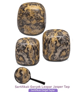 Sertifikalı Doğal Leopar Kahverengi Sarı Jasper Taşı Kütle (Çok Renkli)