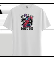 Patch Mouse - %100 Pamuklu Kadın Beyaz Tişört - Premium Quality (Siyah - Beyaz)