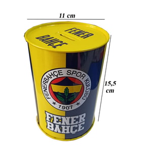 Fenerbahçe Metal Kumbara Orta Boy Orjinal Lisanslı 1 Adet FB Kumbara Taraftar Kumbara Sarı Kanarya 11x15.5 cm