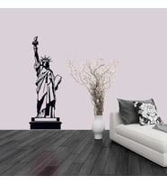 Amerika New York Özgürlük Anıtı Silüeti Dekoratif Genç Odası Duvar Sticker, Çıkartma