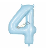 4 Rakam Folyo Balon Mavi Rengi (76 cm)