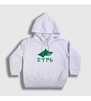 Presmono Unisex Çocuk Beyaz Göktürk Bayrağı Türk Yazılı Kurt Bozkurt Kapüşonlu Sweatshirt 474957tt (Beyaz)