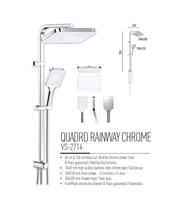 VALTEMO QUADRO RAİNWAY CHROME ROBOT DUŞ SETİ (Krom)