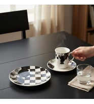 GÜRAL PORSELEN Camelia 3 Parça Çay Takımı Satranç At