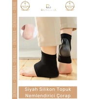 #NemlendiriciÇorap Siyah Silikon Ayak Bakım Çatlak Önleyici Onarıcı Ergonomik Topuk Nemlendirici Çor
