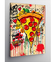 Kanvas Tablo Renkli Pizza Deseni