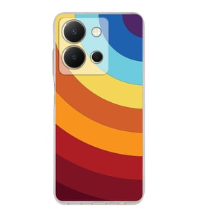 PrintiFy Vivo Y36 Uyumlu Kamera Korumalı Renk Cümbüşü A Tasarımlı Şeffaf Silikon Kılıf