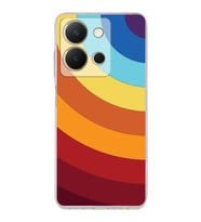 PrintiFy Vivo Y36 Uyumlu Kamera Korumalı Renk Cümbüşü A Tasarımlı Şeffaf Silikon Kılıf