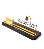 Jandarma Ofis Masası İsimliği 3D Kişiselleştirilmiş 34 Farklı Tasarım Ofis Masası Dekoru (Turkuaz)