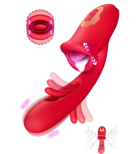 Şarjlı Klitoris G Nokta Uyarıcı Çırpma ve Dil Dudak Hareketli Güçlü Titreşimli 2 in 1 Oral Vibratör