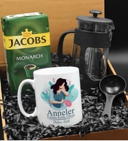 Anneler Gününe Özel Kupa & French Press & 250 Gram Jacobs Filtre Kahve Hediye Seti