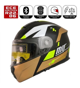 M966 V2 WX92 Motosiklet Kaskı Güneş Vizörlü Çene Açılır Motorcu Kask