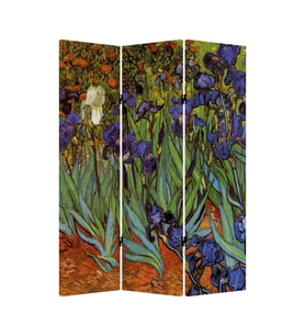 Van Gogh 3 Kanatlı Oda Bölücü Çift Taraflı Kanvas Paravan