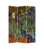 Van Gogh 3 Kanatlı Oda Bölücü Çift Taraflı Kanvas Paravan