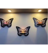 Beta Home Lazer Kesim Dekoratif Kelebek Duvar Rafı Duvar Süsü 3 Adet