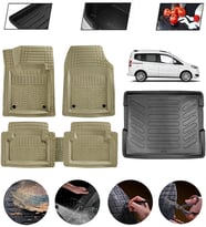 Ford Courier 2014-2023 Uyumlu Paspas Araca Özel Bagaj Havuzu MBS Bej