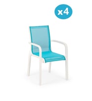 Omnipazar SY-2528 Plastik Fileli Bahçe Koltuk Sandalye 4'lü Set